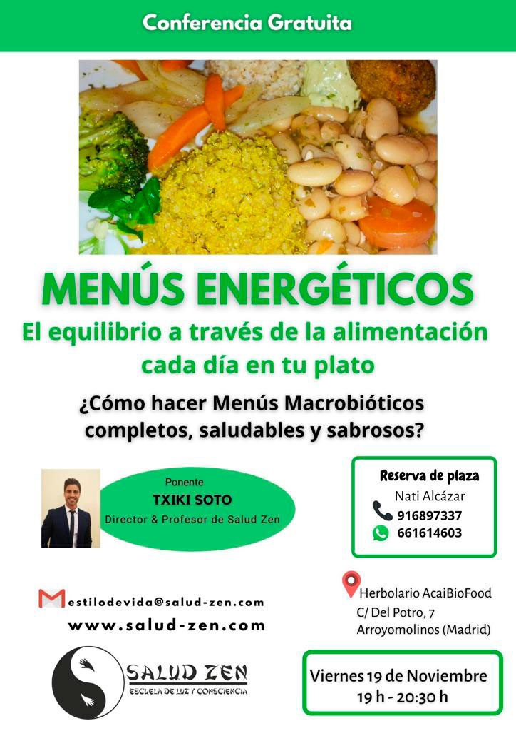 Conferencia - CÓMO CREAR MENÚS ENERGÉTICOS COMPLETOS, RICOS Y SALUDABLES