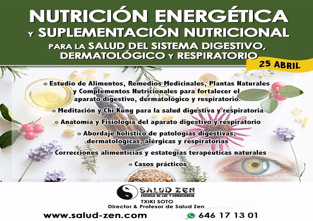 Nutrición Energética y Suplementación Nutricional para la salud del sistema digestivo, dermatologico y respiratorio