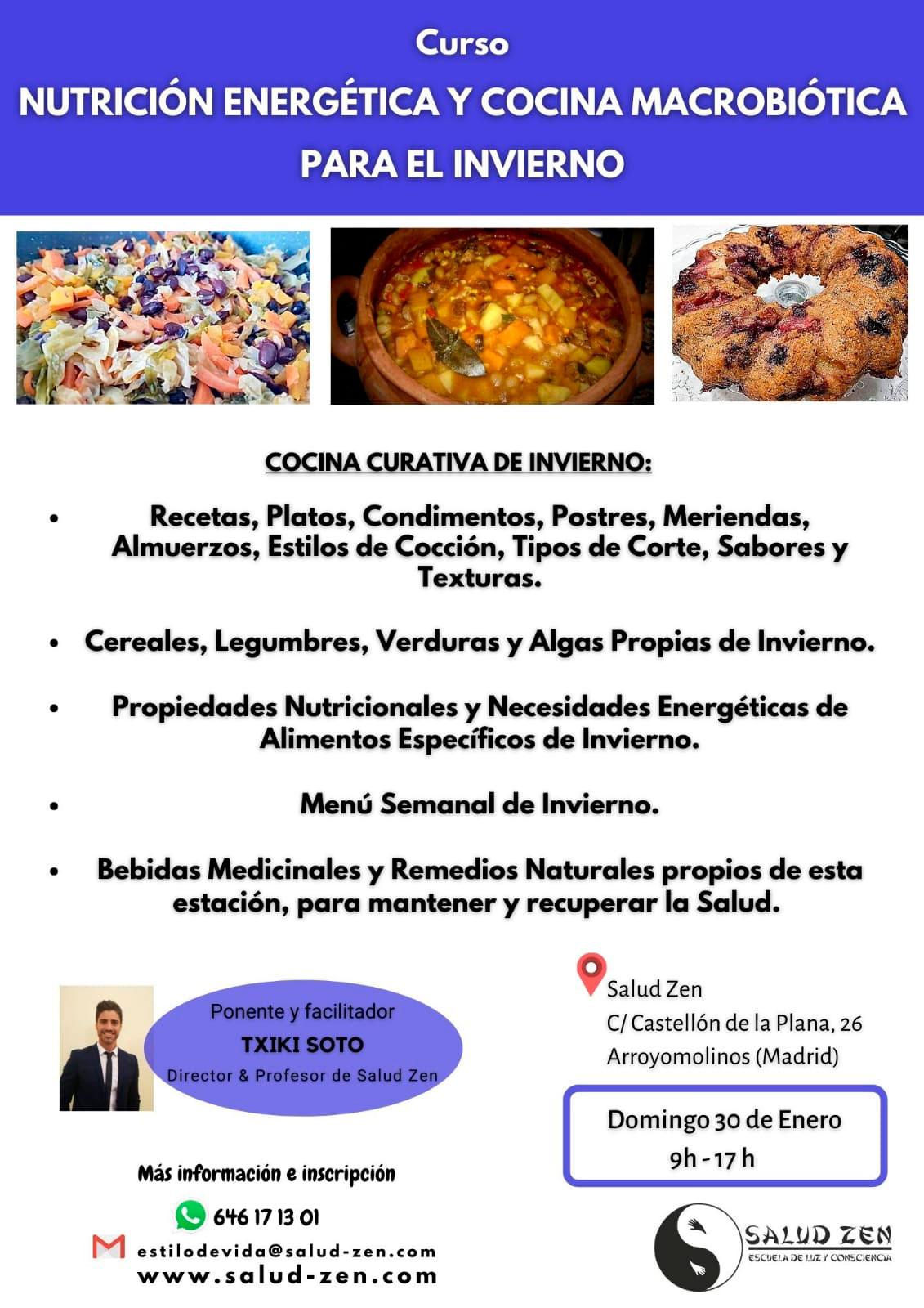 Nutrición Energética y Cocina Macrobiótica para el Invierno