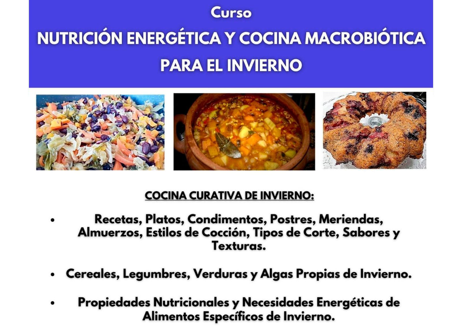 Nutrición Energética y Cocina Macrobiótica para el Invierno