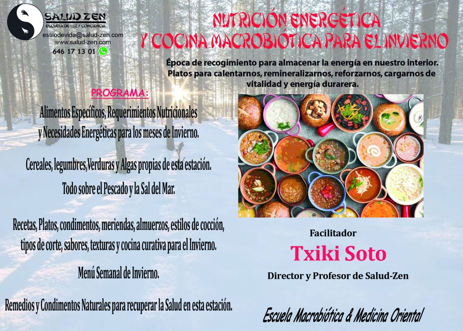 Seminario-Nutrición Energética y Cocina Macrobiótica para el INVIERNO.