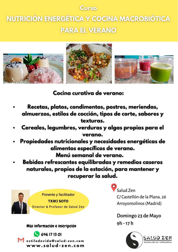 Curso - Nutrición Energética y Cocina Macrobiótica para el Verano 