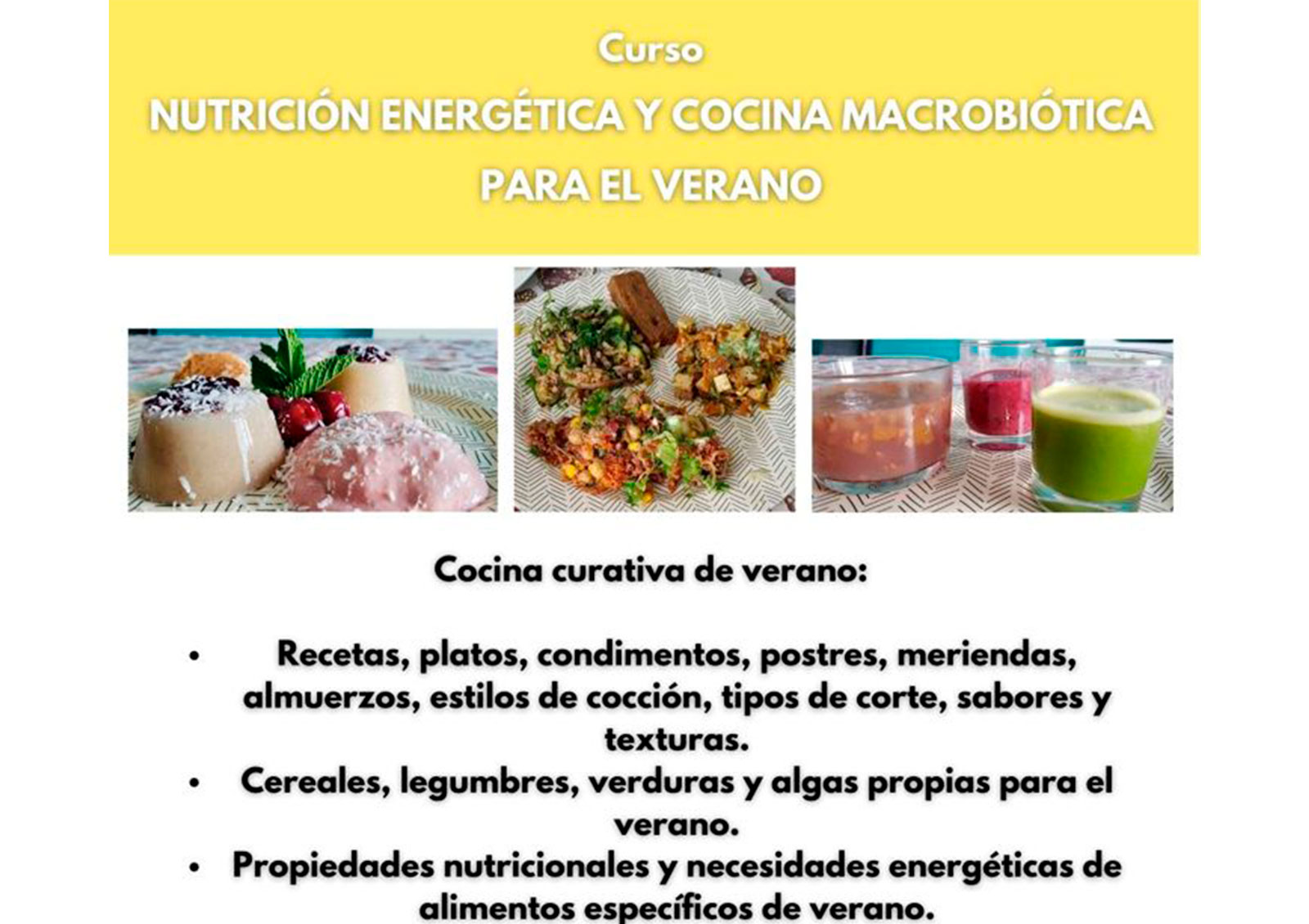 Nutrición Energética y Cocina Macrobiótica para el Verano