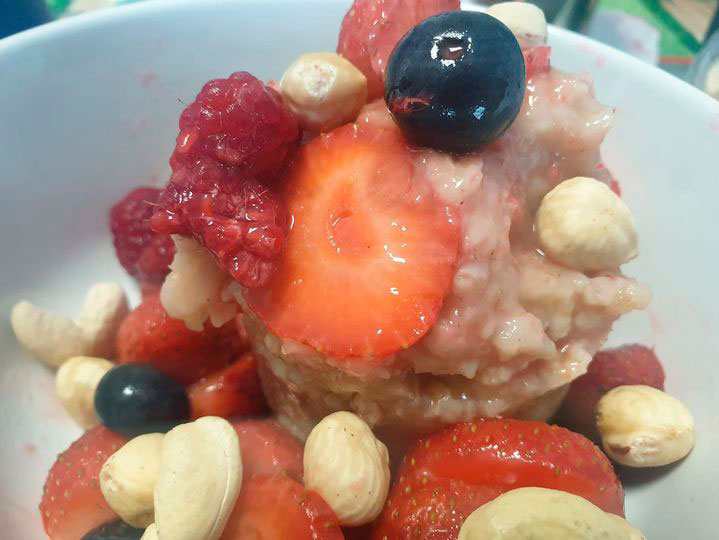 Receta - Copos de avena con Frutos Rojos